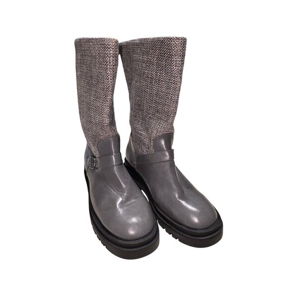 JustFab Scout Tweed Moto Womens Boots Magnet Black size 12 - Picture 1 of 8